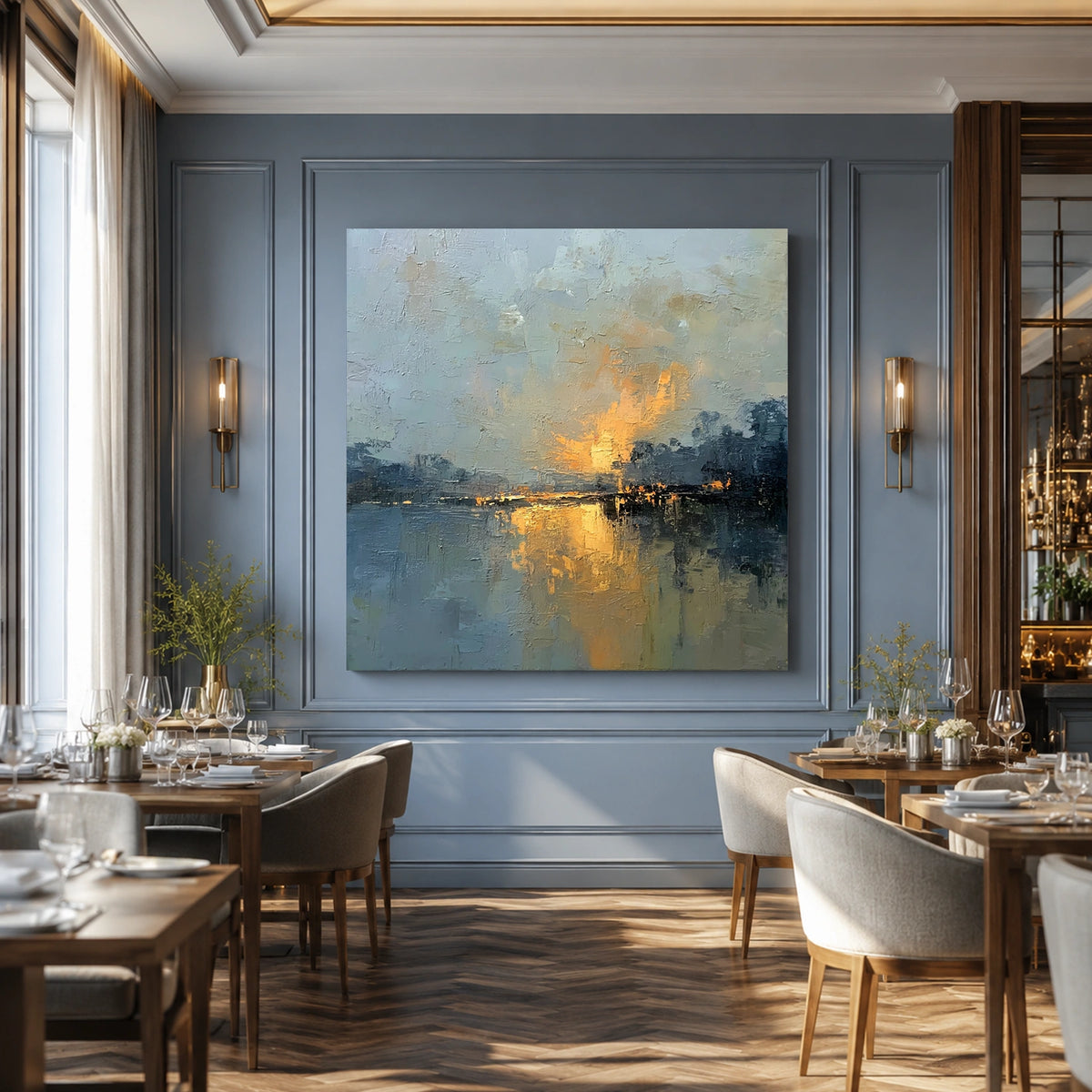 Abstract Ocean And Sky Wall Art #OS096