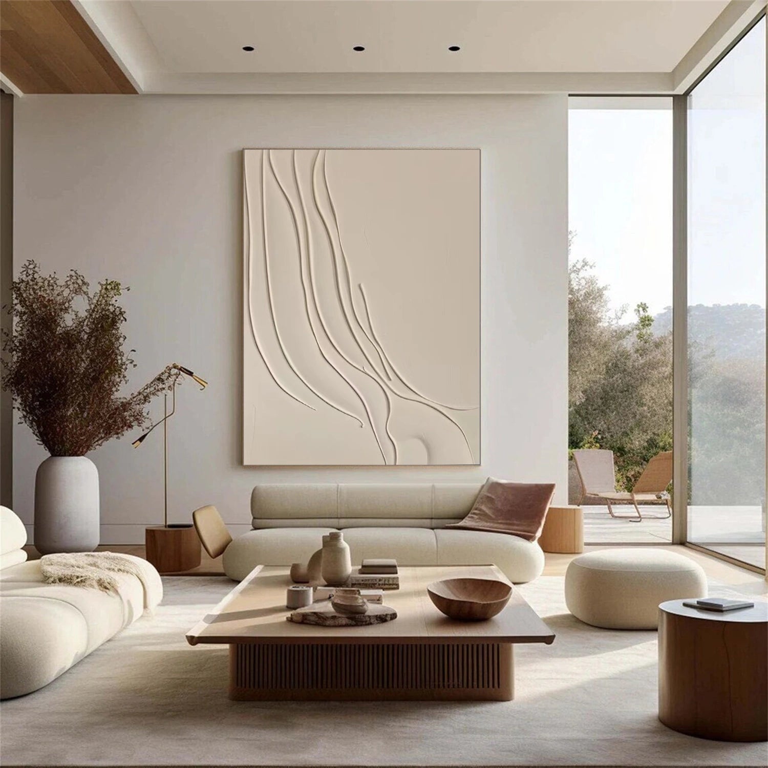 Beige Minimalist Textured Wall Art #MW020