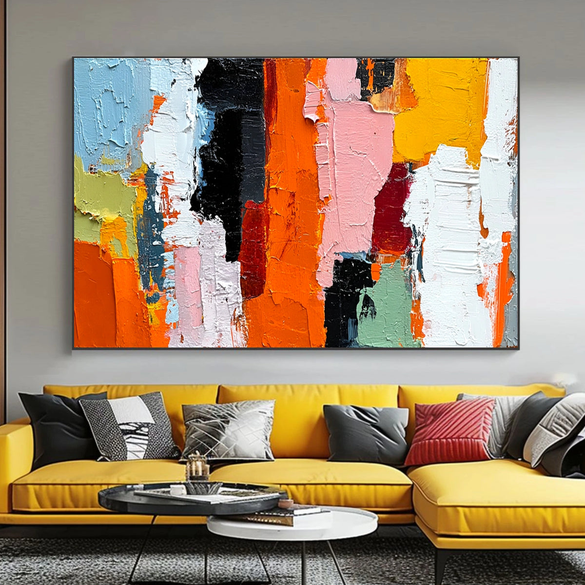 Colorful Abstract Textured Wall Art #AW016