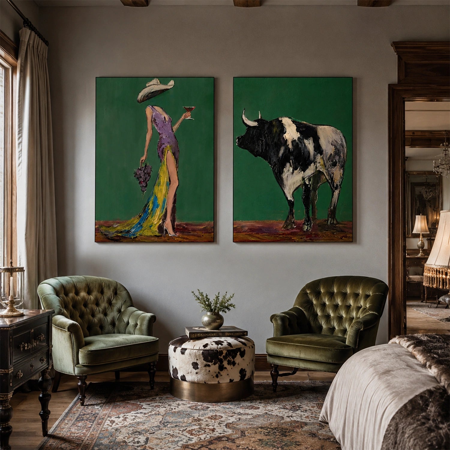 Western Cowboy Wall Art Set of 2 #AC028