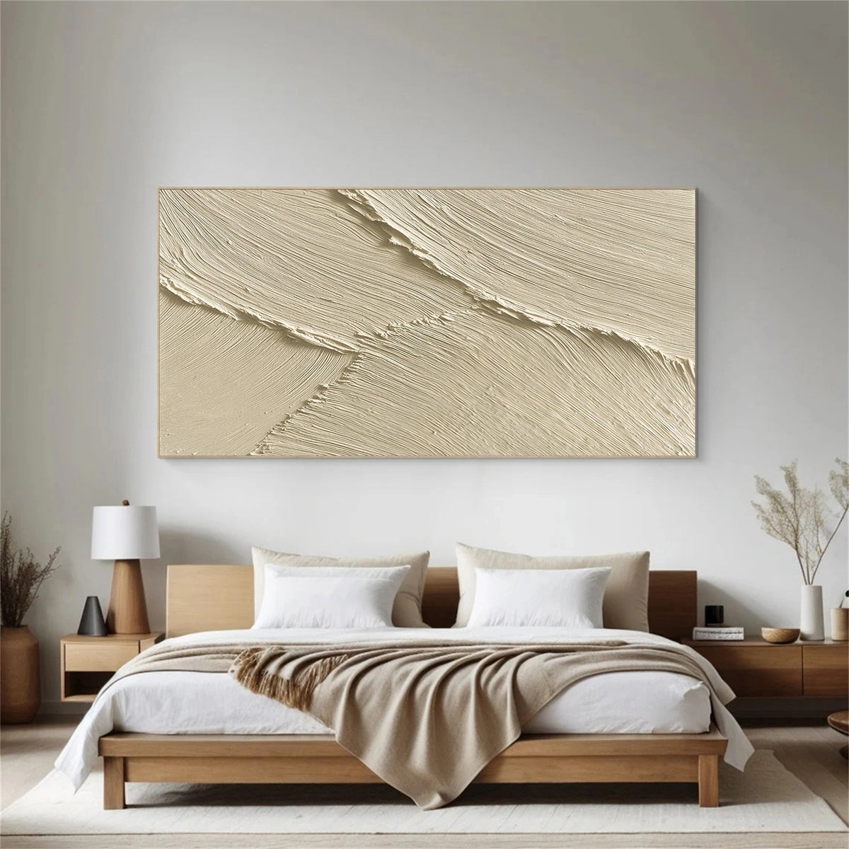 Beige Minimalist Textured Wall Art #MW028