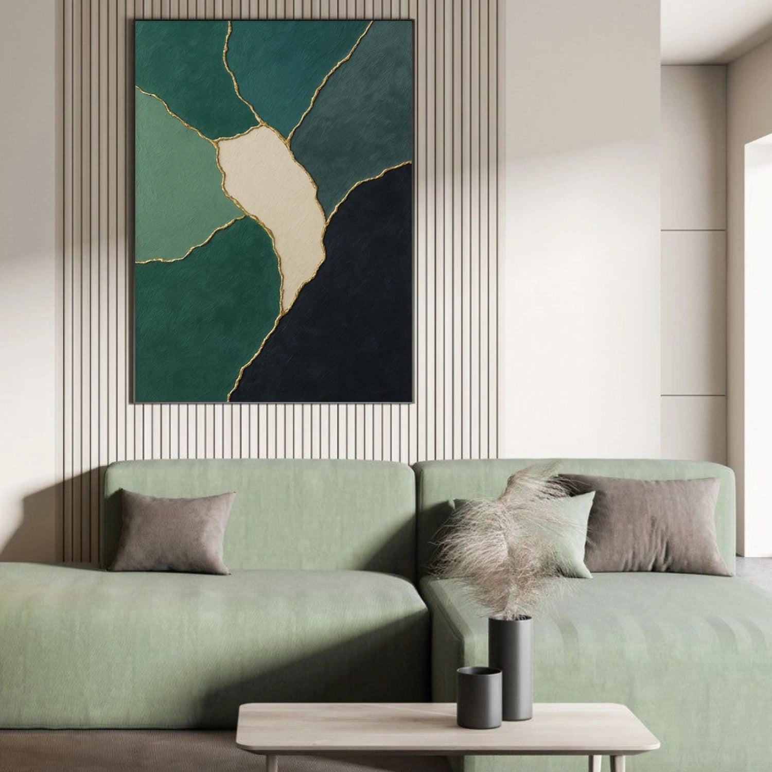 Green Minimalist Textured Wall Art #MW002