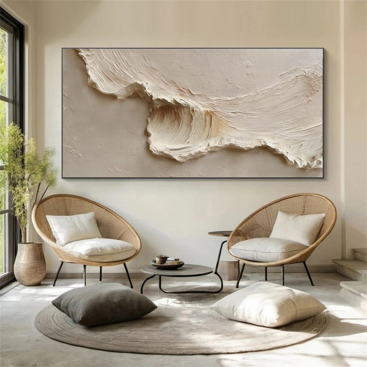 Abstract Ocean And Sky Textured Wall Art #OS133