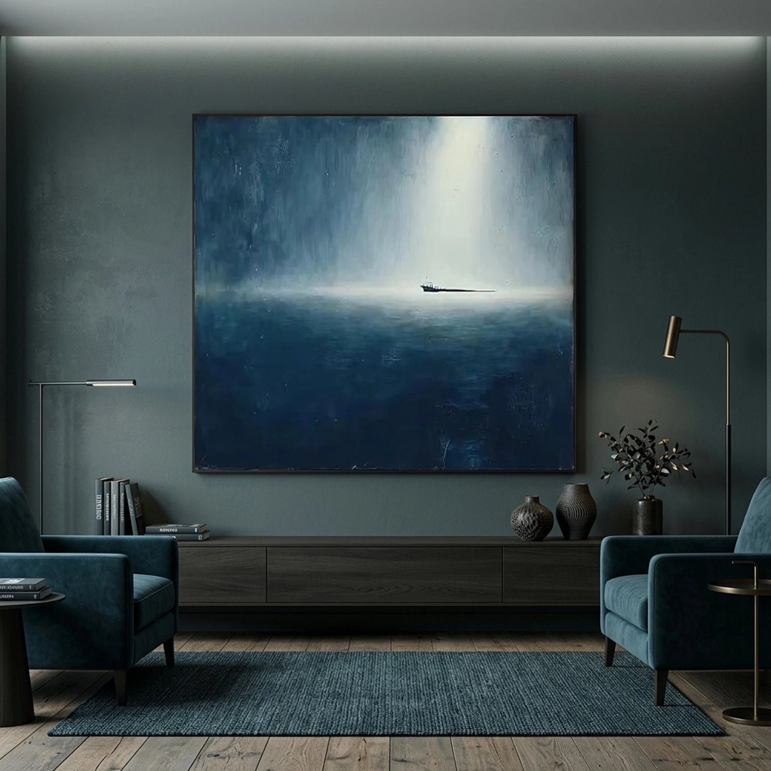 Abstract Ocean And Sky Wall Art #OS008