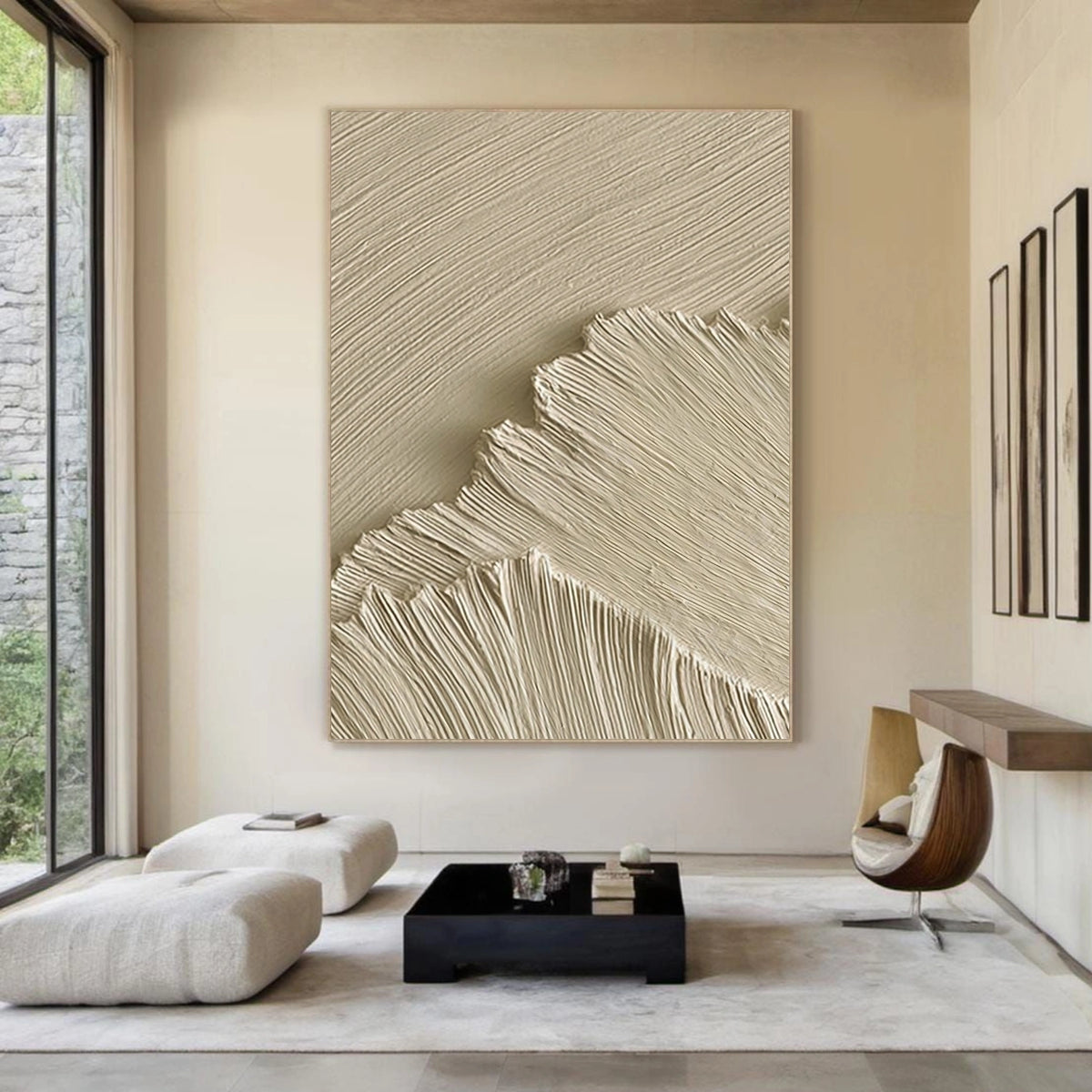Beige Minimalist Textured Wall Art #MW032