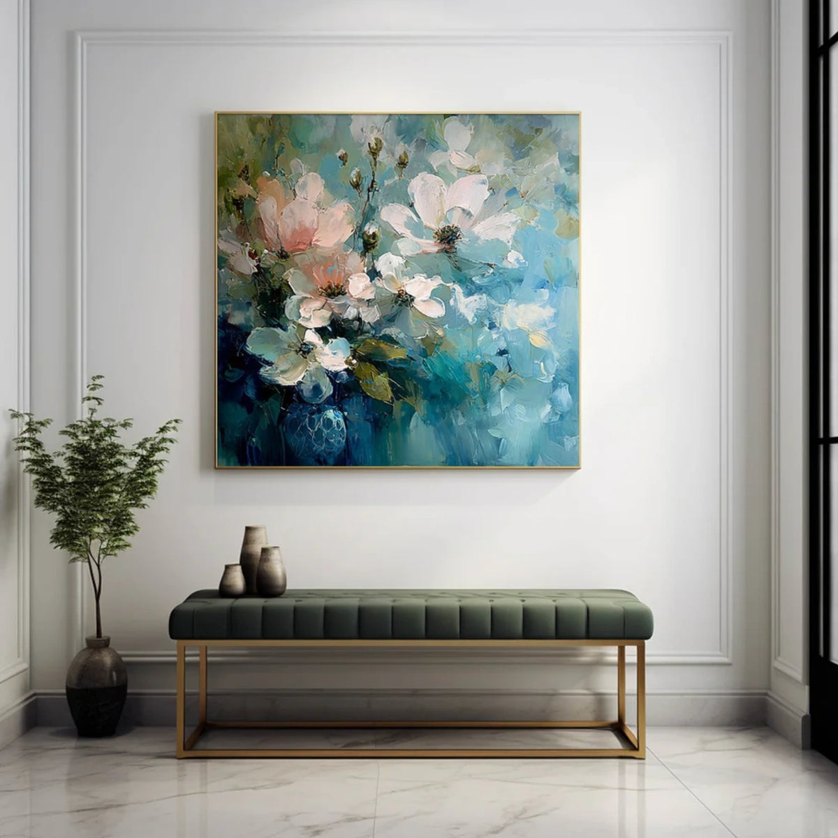 Abstract Flower And Tree Textured Wall Art #FT029