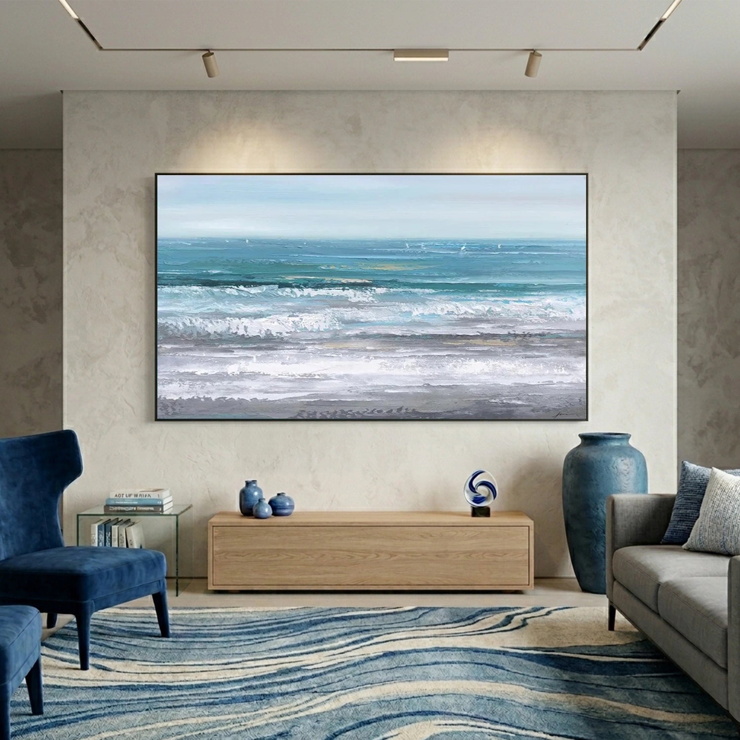Abstract Ocean And Sky Wall Art #OS105