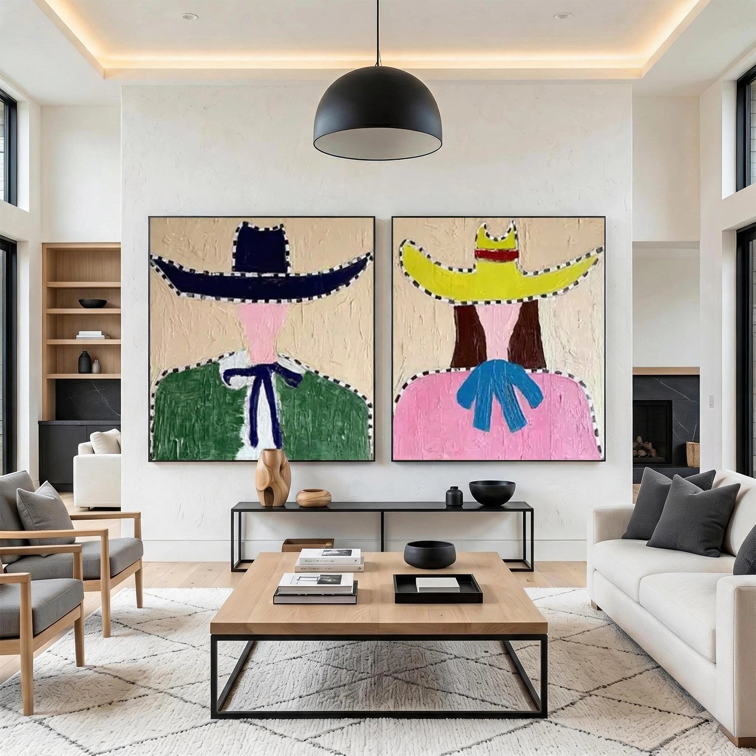 Western Cowboy Wall Art Square Set of 2 #AC055
