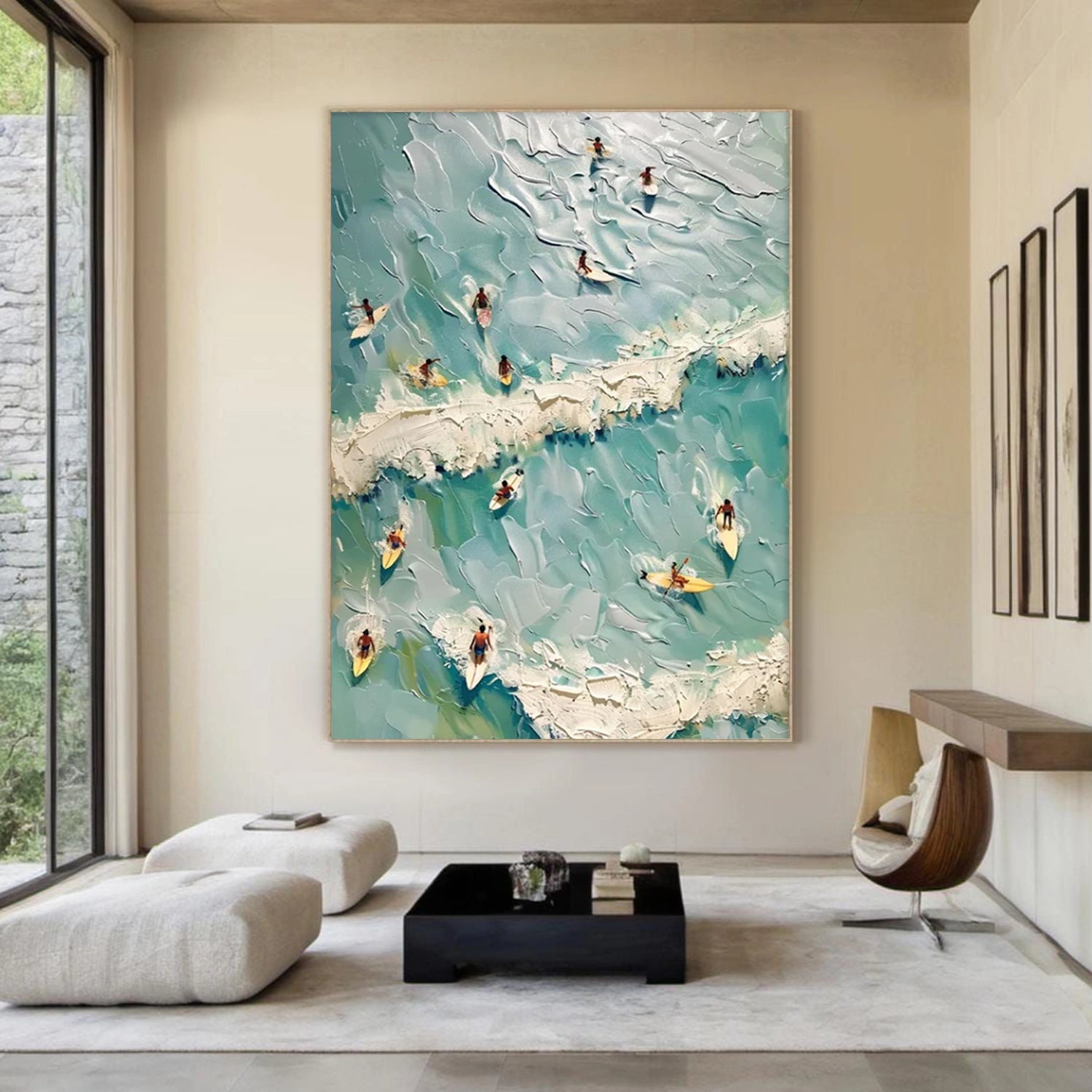 Surfing Sports Textured Wall Art #SC012