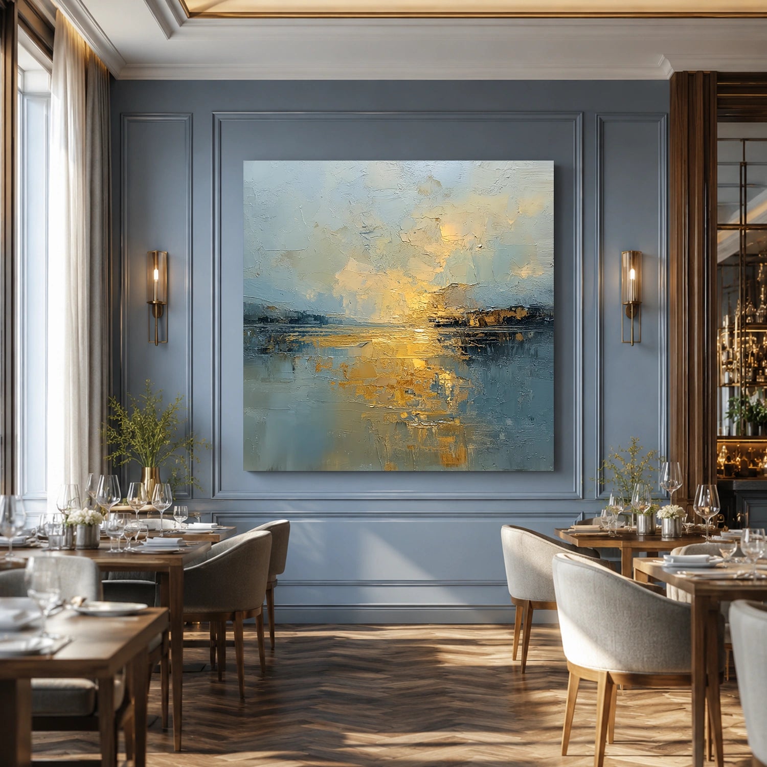 Abstract Ocean And Sky Wall Art #OS079