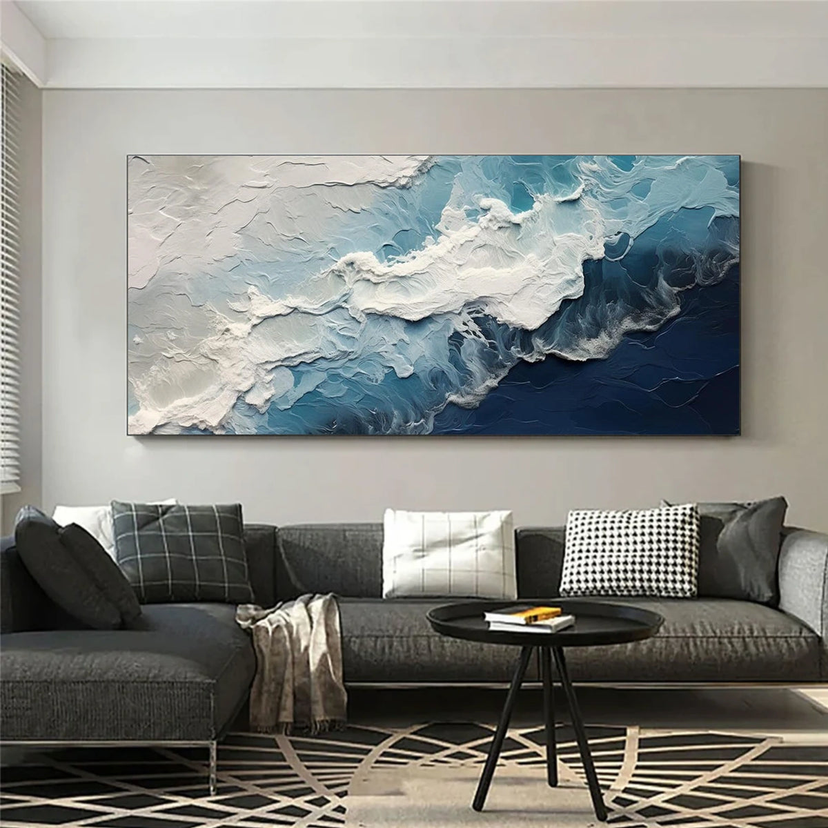 Abstract Ocean And Sky Textured Wall Art #OS052