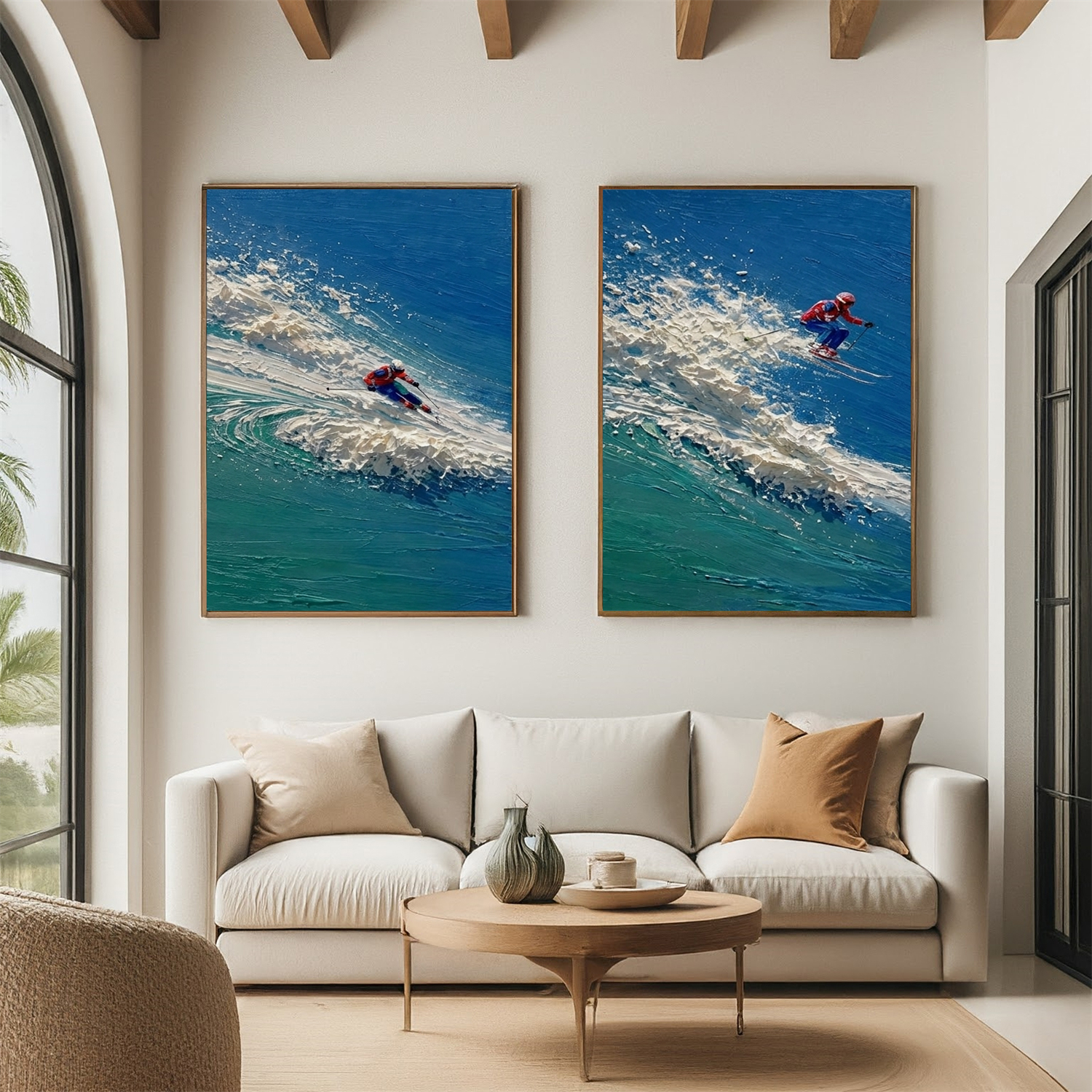Surfing Sports Textured Wall Art Set of 2 #SC052