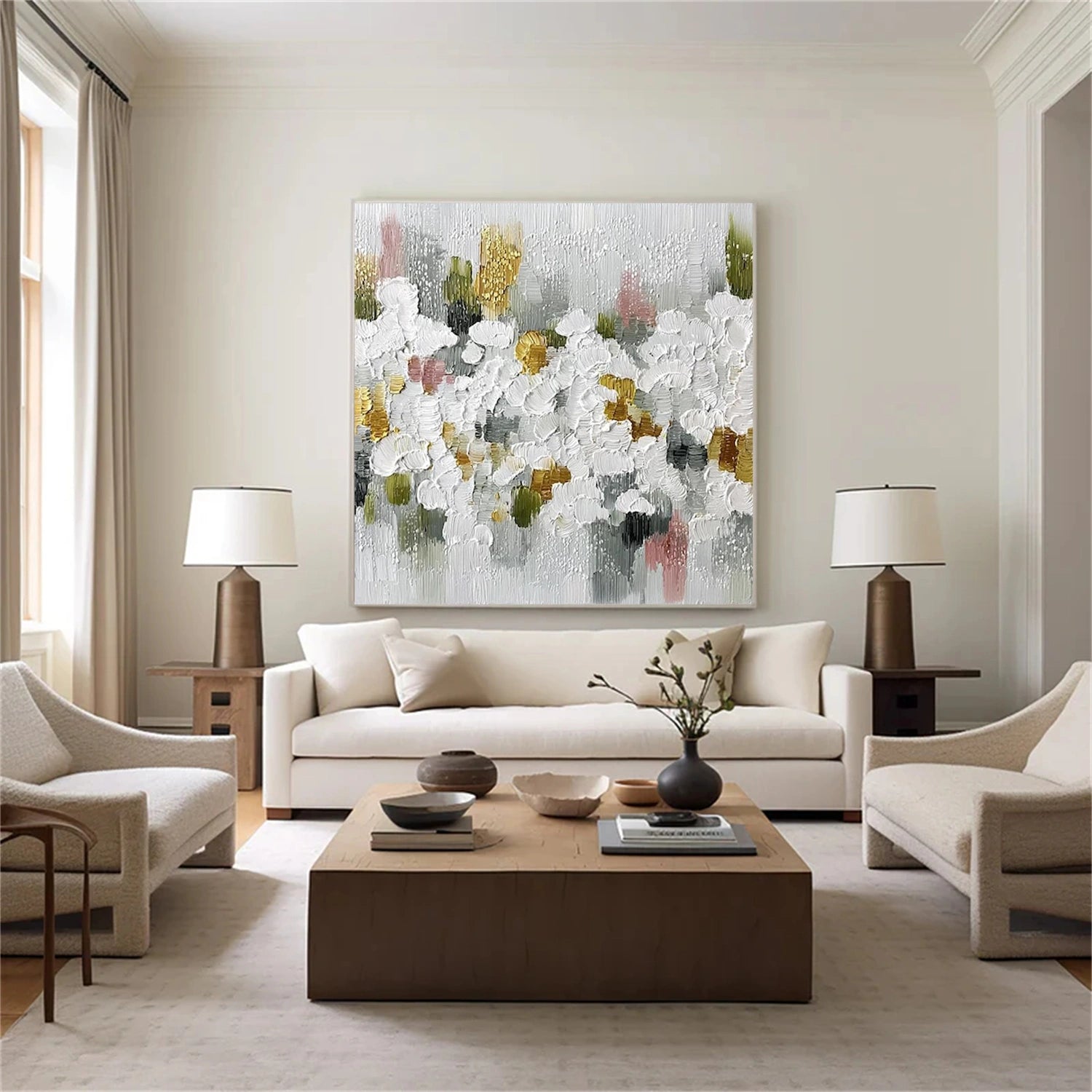 Abstract Flower And Tree Textured Wall Art #FT038