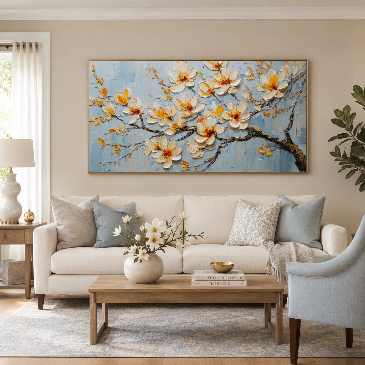 Abstract Flower And Tree Textured Wall Art #FT049