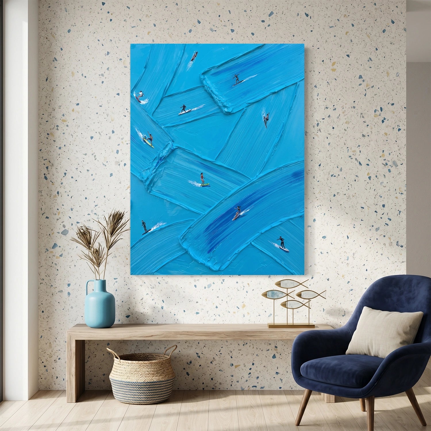 Surfing Sports Textured Wall Art #SC015