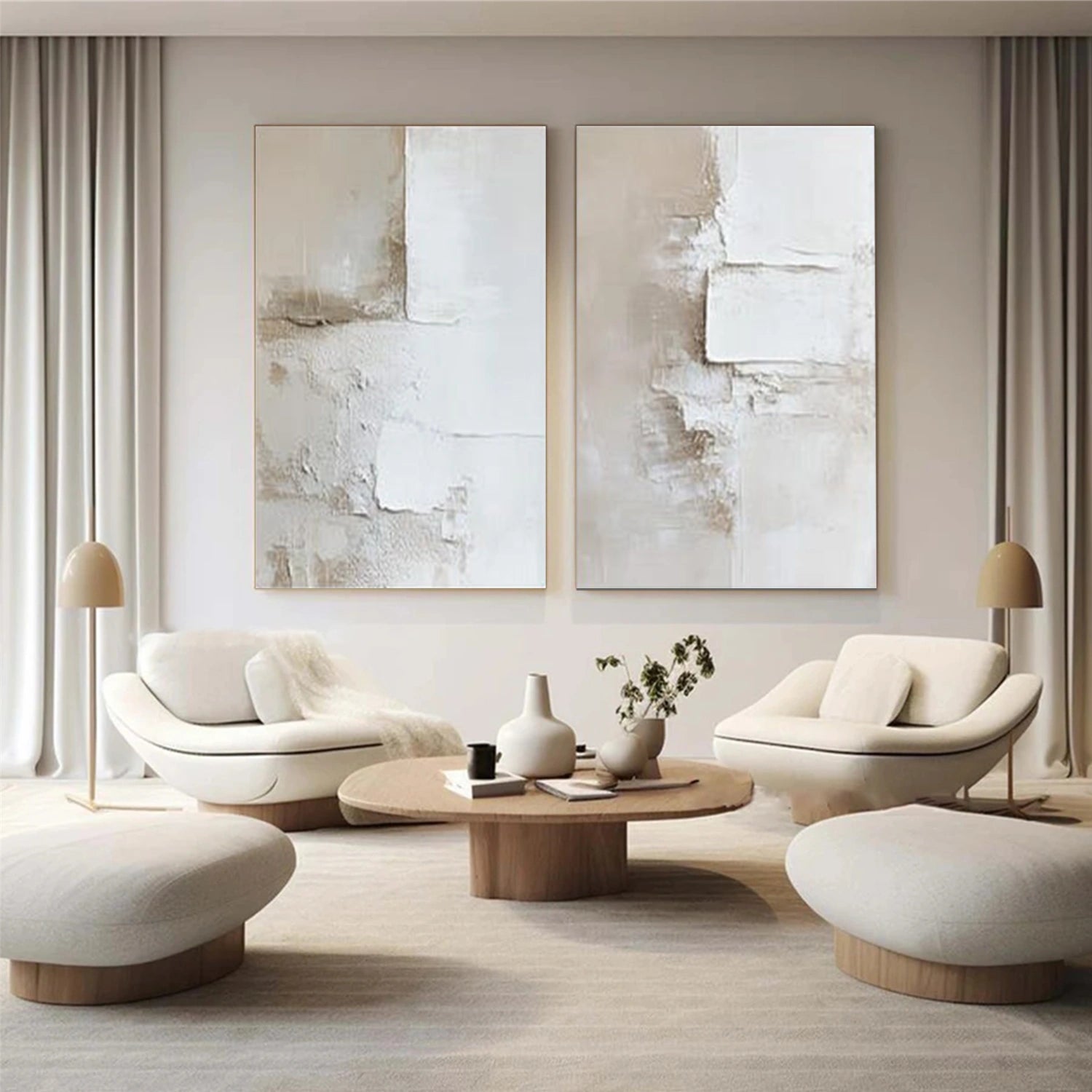 Abstract Textured Wall Art Set of 2 #AW003