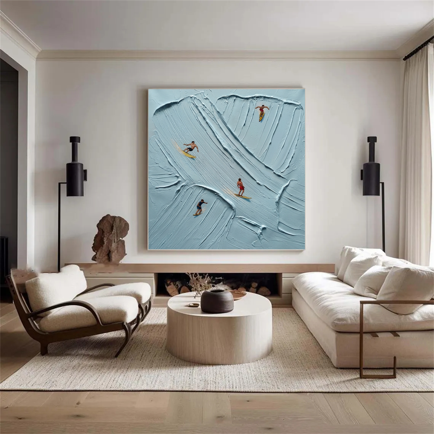 Surfing Sports Textured Wall Art #SC023