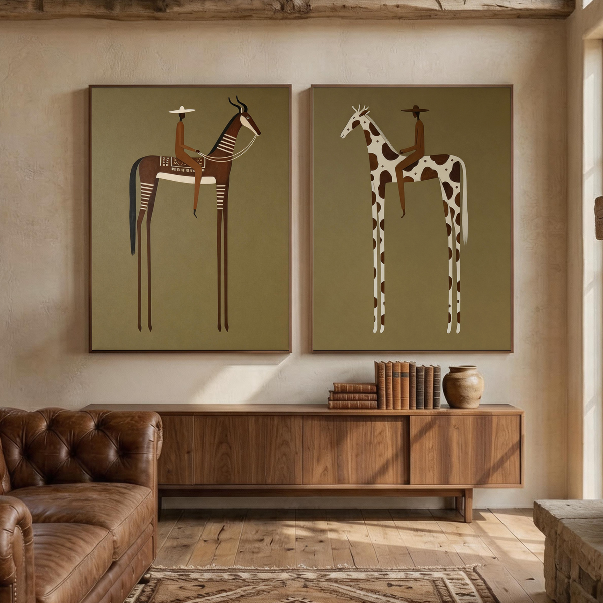 Western Cowboy Wall Art Set of 2 #AC 156