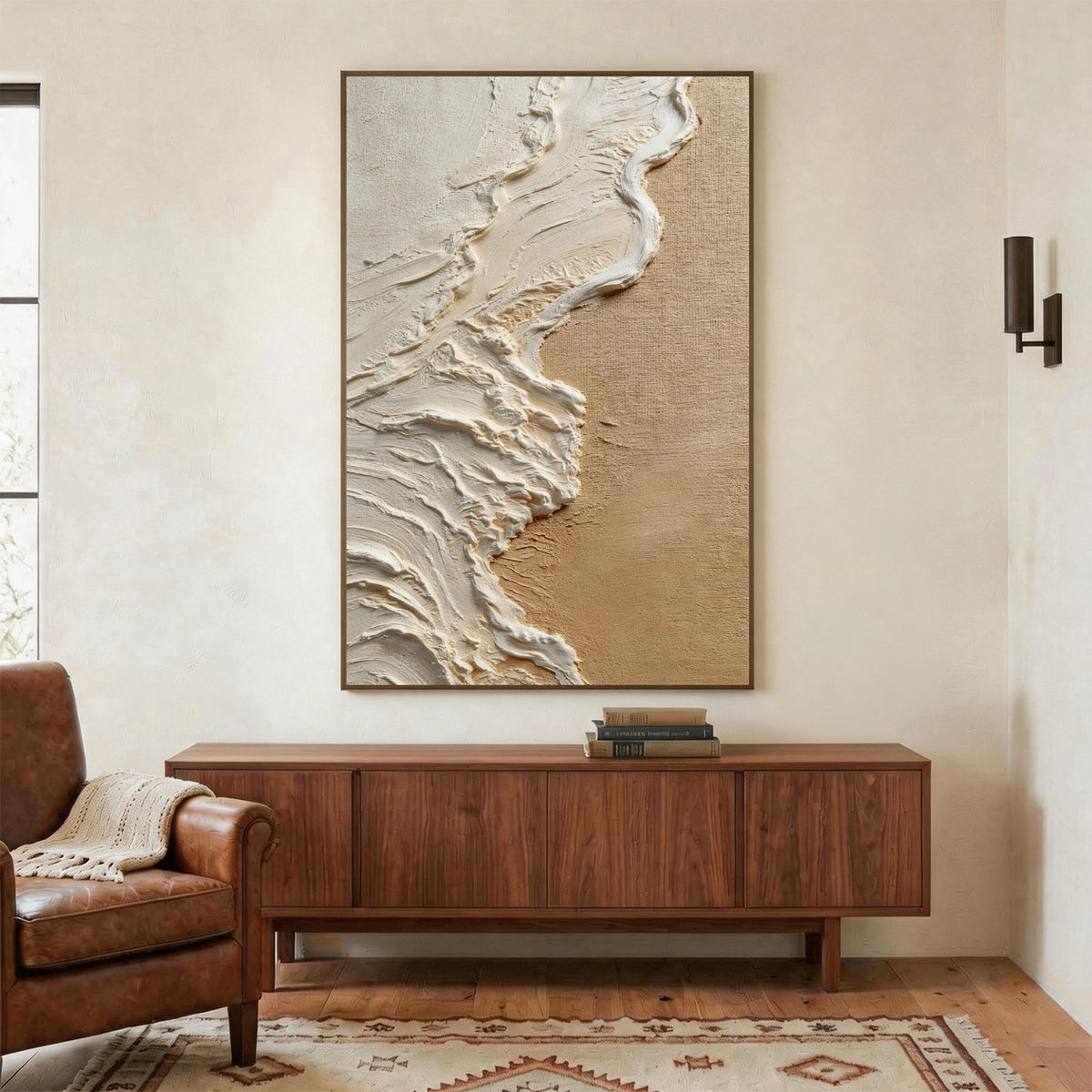Abstract Ocean And Sky Textured Wall Art #OS126