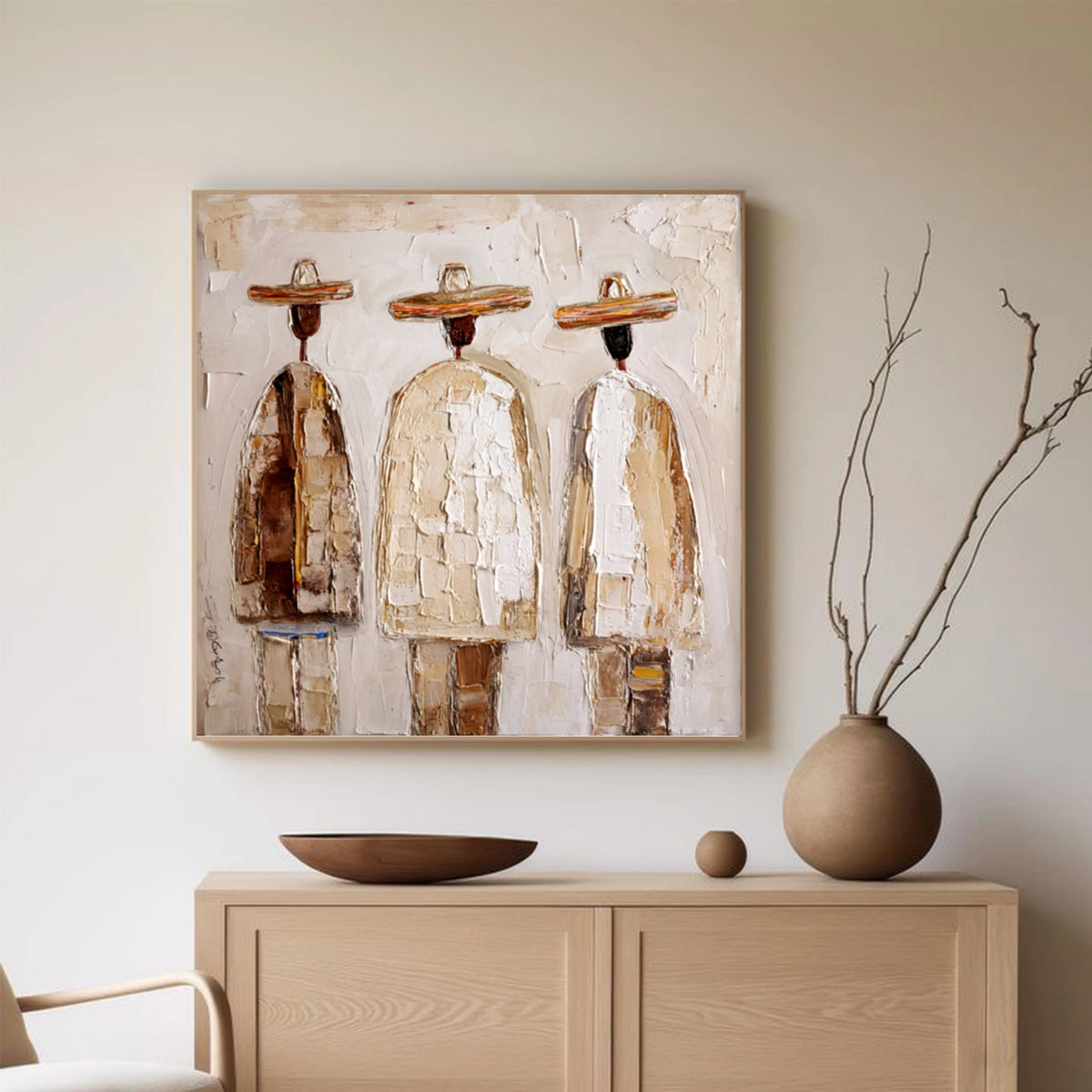 Abstract Portrait Textured Wall Art #LA001