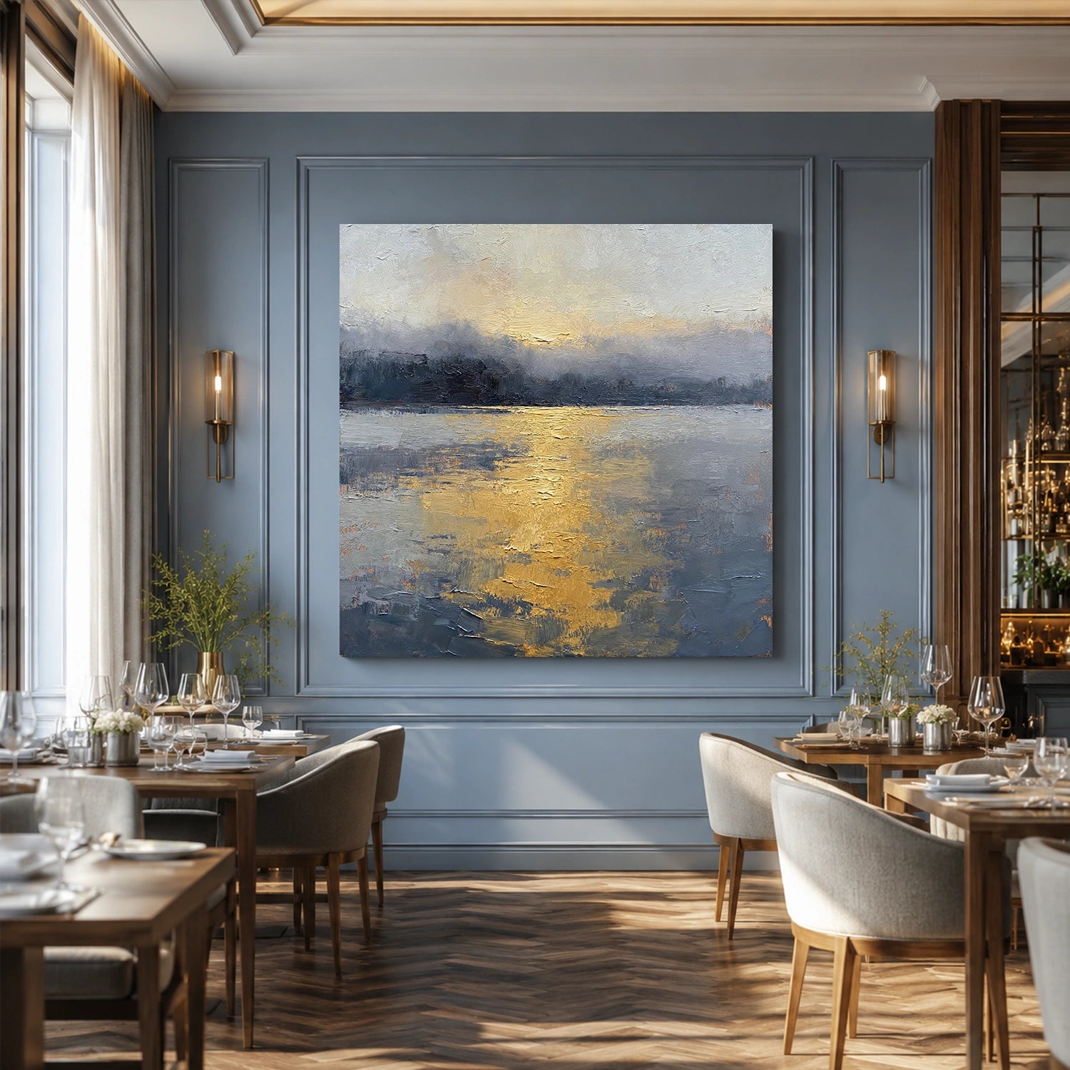 Abstract Ocean And Sky Wall Art #OS076