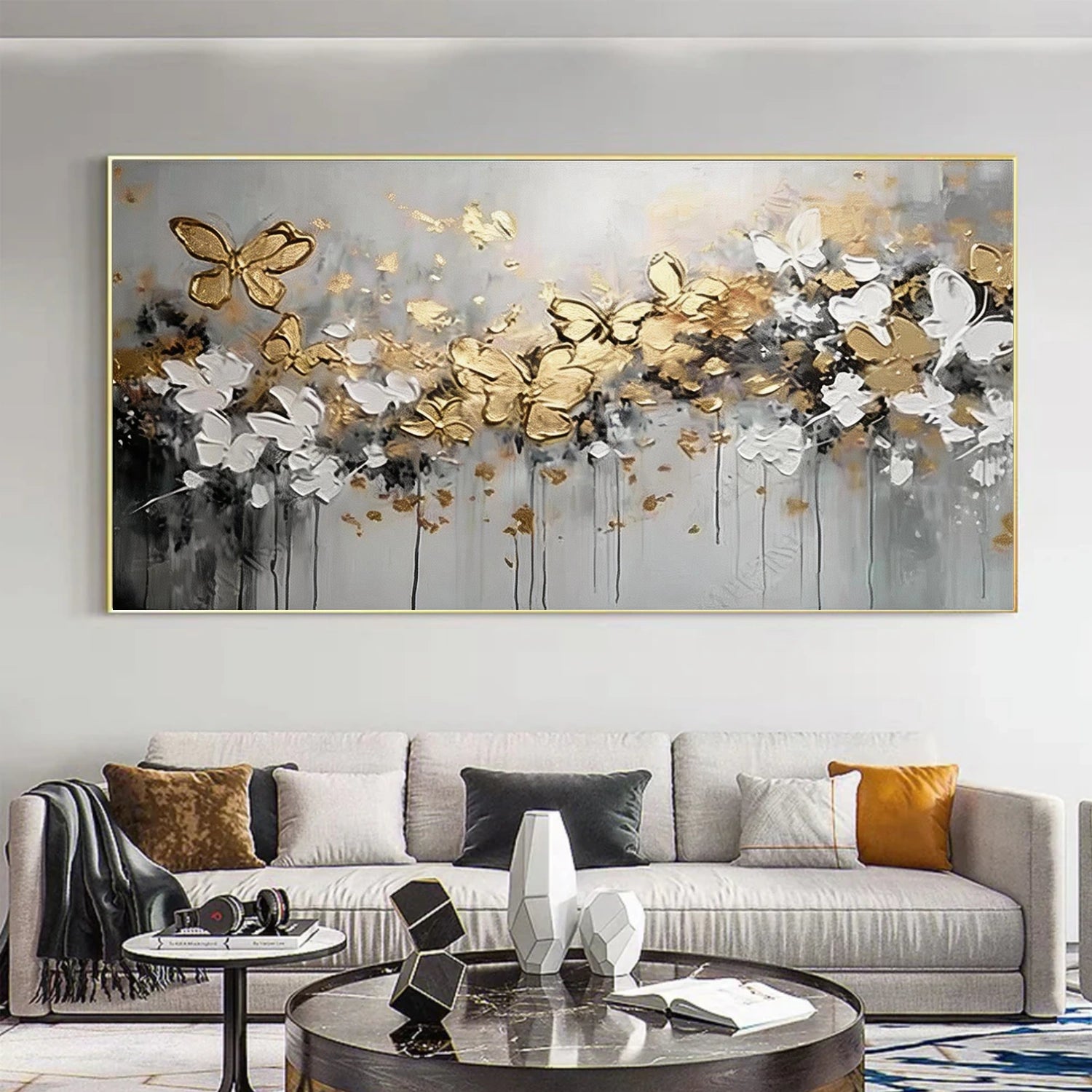 Abstract Flower And Tree Textured Wall Art #FT042