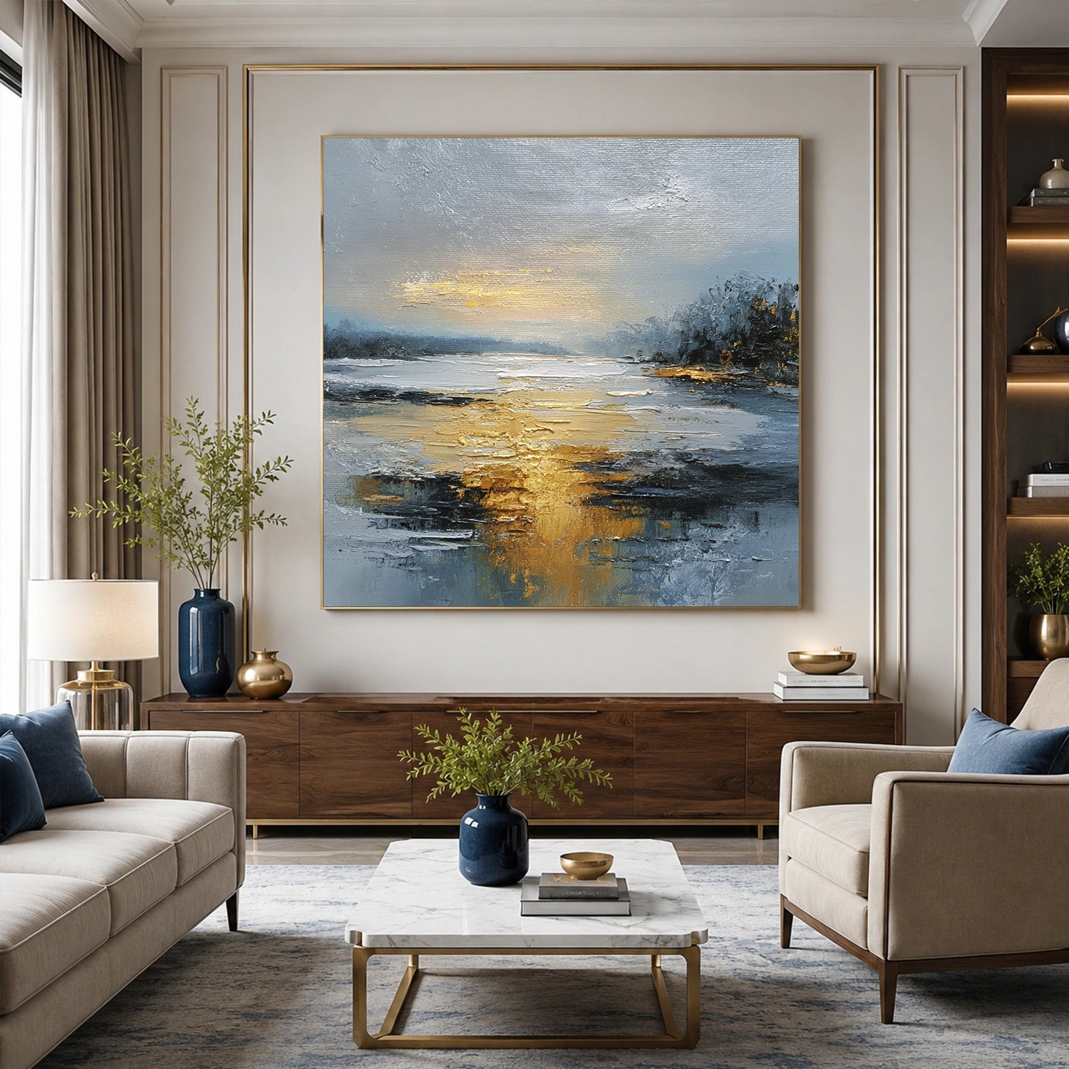 Abstract Ocean And Sky Wall Art #OS098