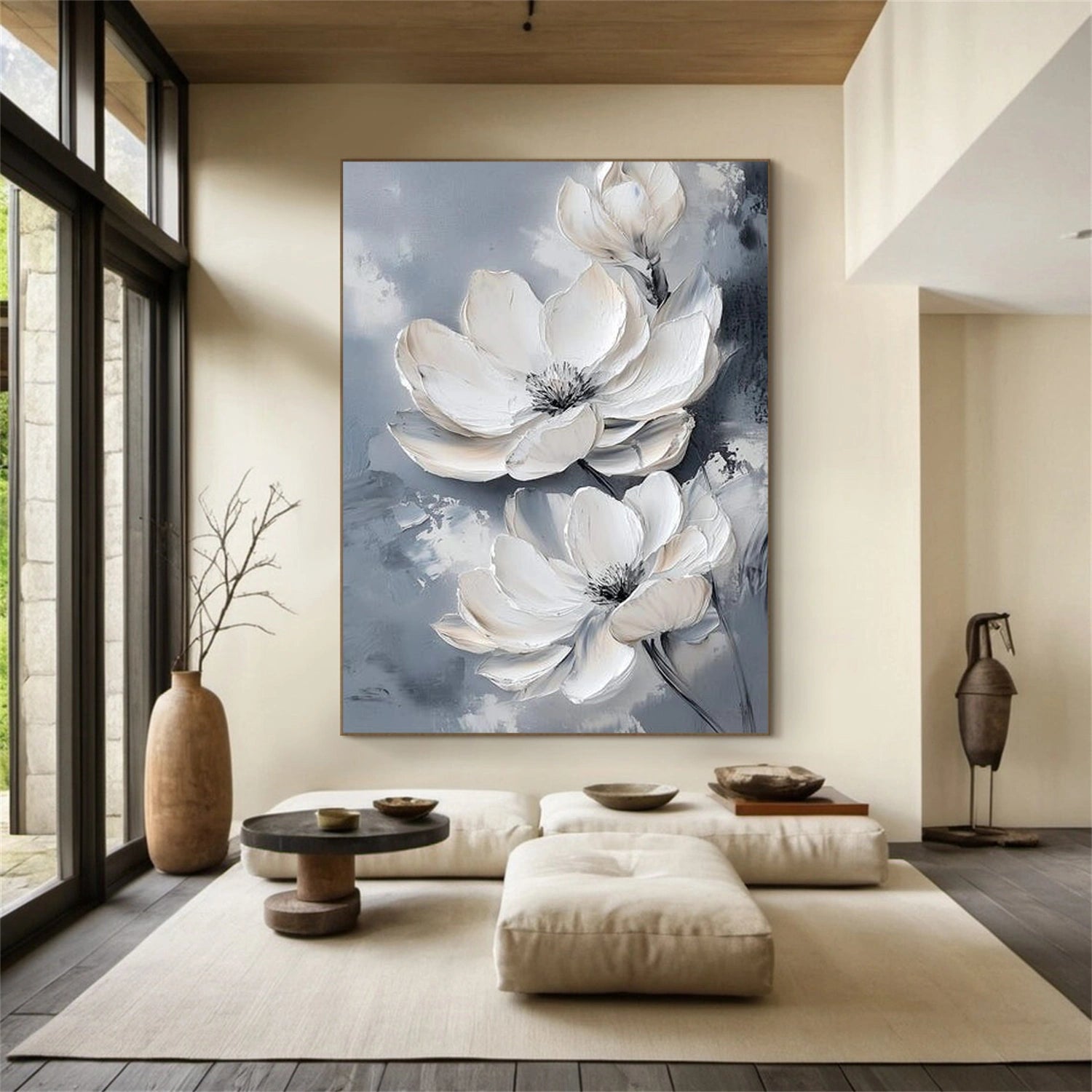 Abstract Flower And Tree Textured Wall Art #FT027