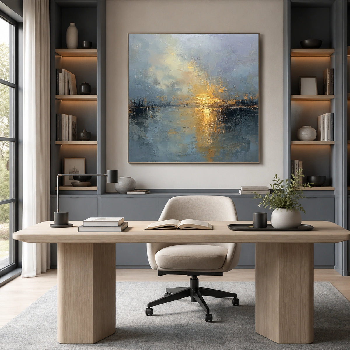 Abstract Ocean And Sky Wall Art #OS072