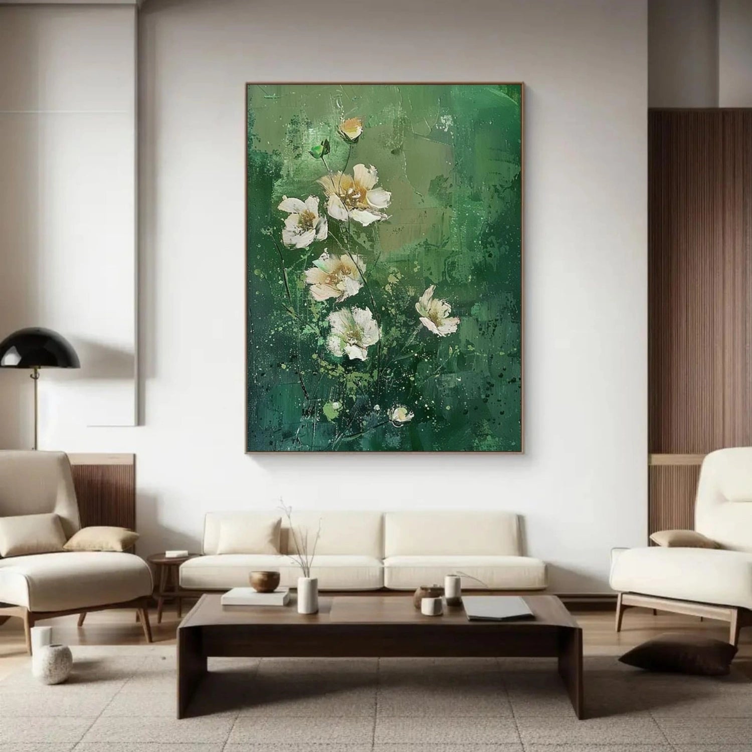 Green Abstract Flower And Tree Wall Art #FT004