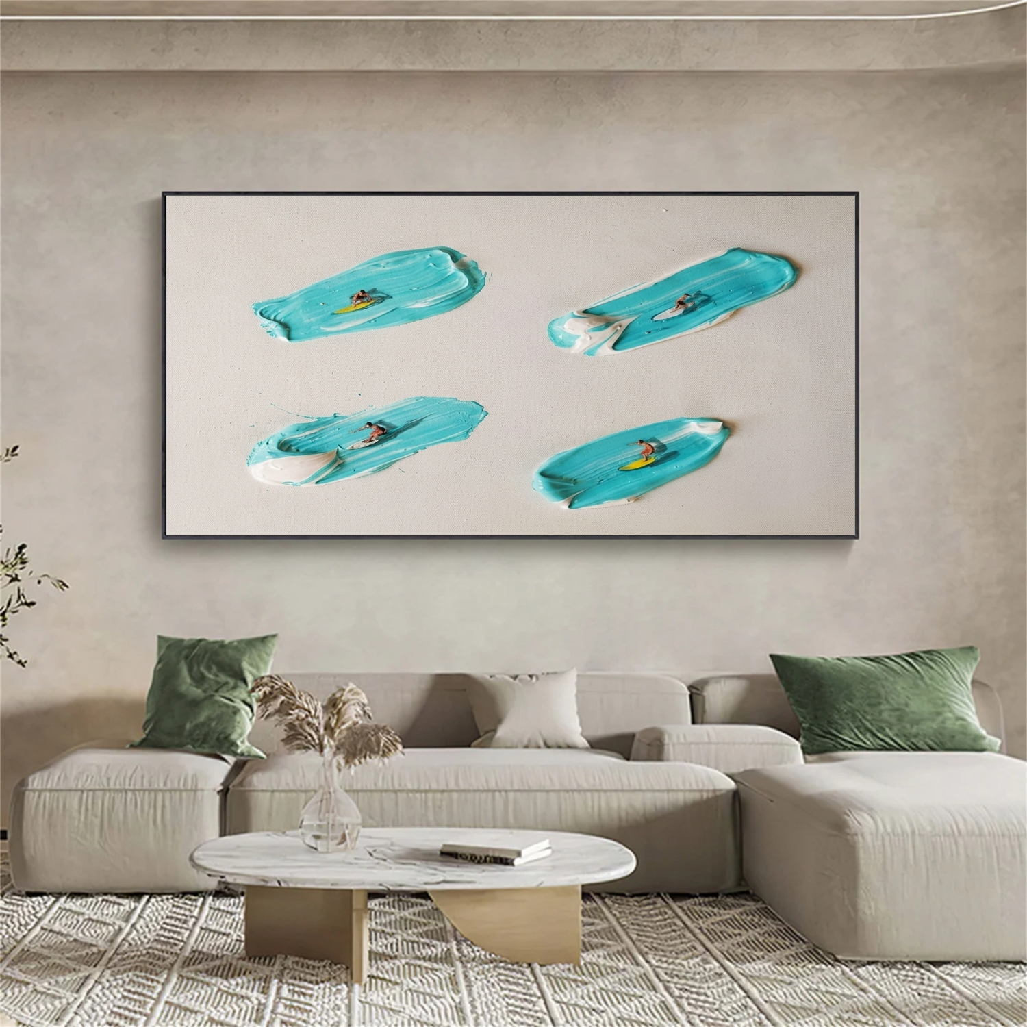 Surfing Sports Textured Wall Art #SC046