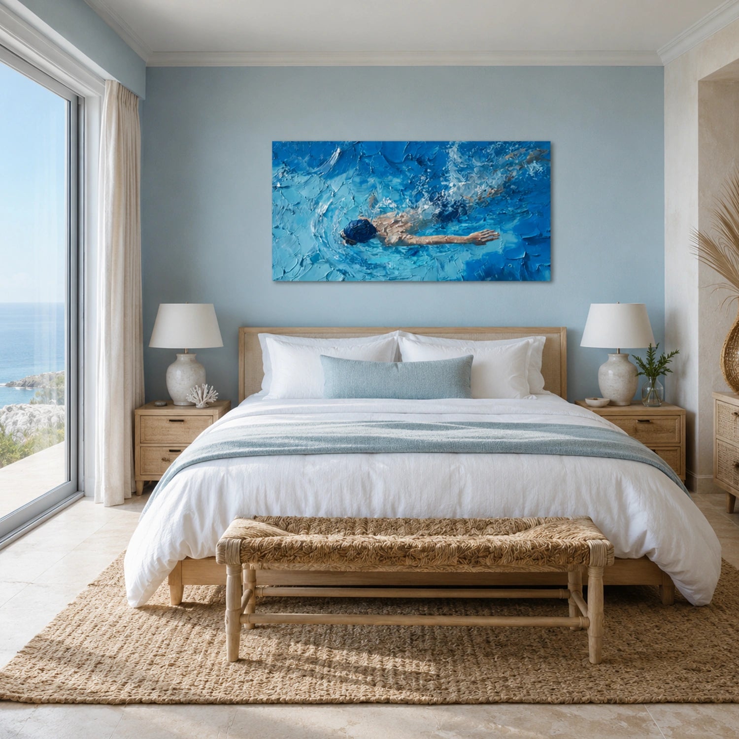 Swimming Sports Textured Wall Art #SC032