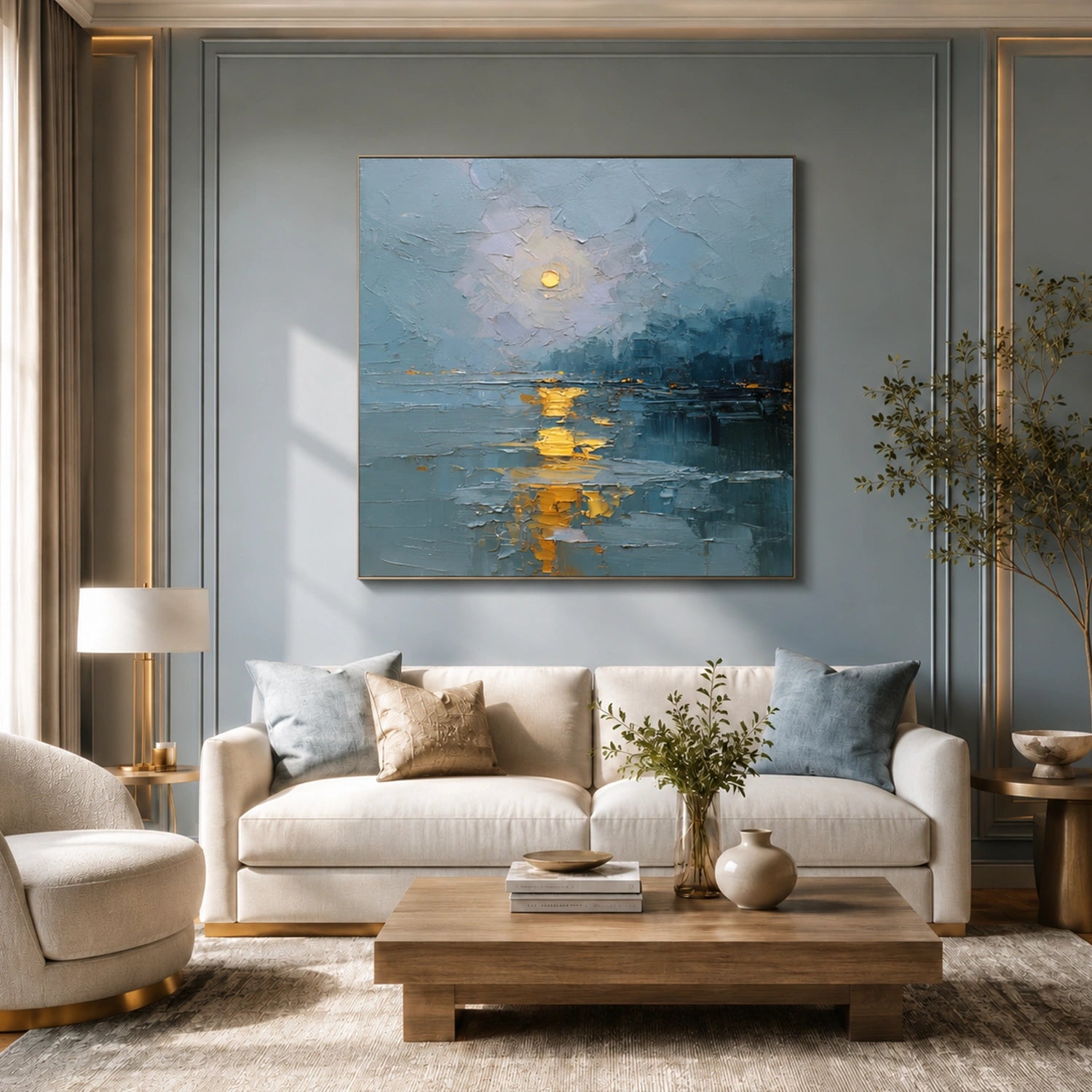 Abstract Ocean And Sky Wall Art #OS090