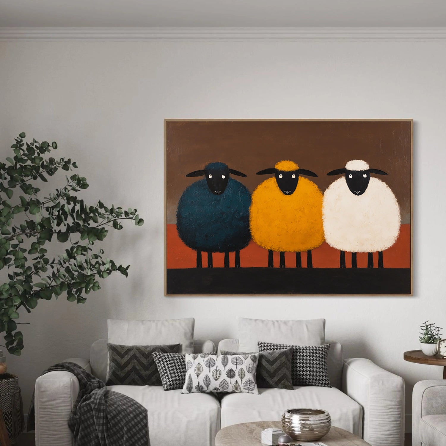Abstract Animal Sheep Wall Art #AN006