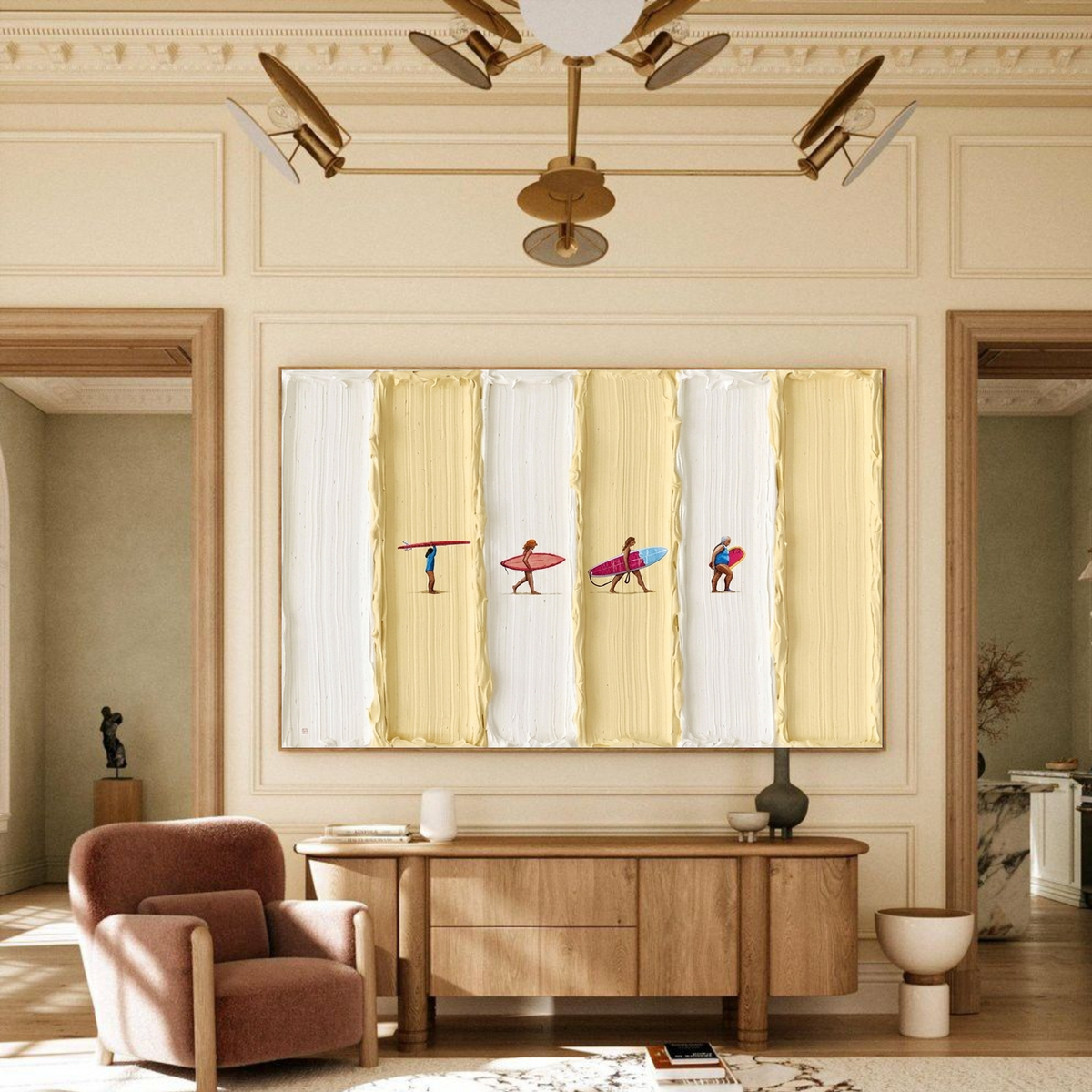Surfing Sports Textured Wall Art #SC047