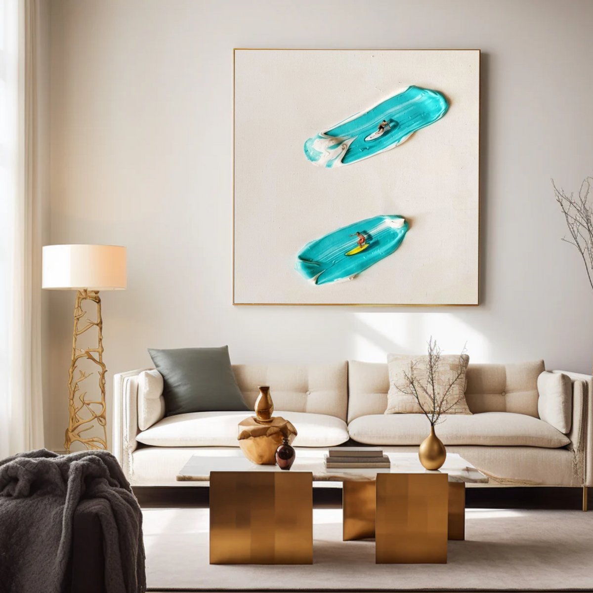 Surfing Sports Textured Wall Art #SC024