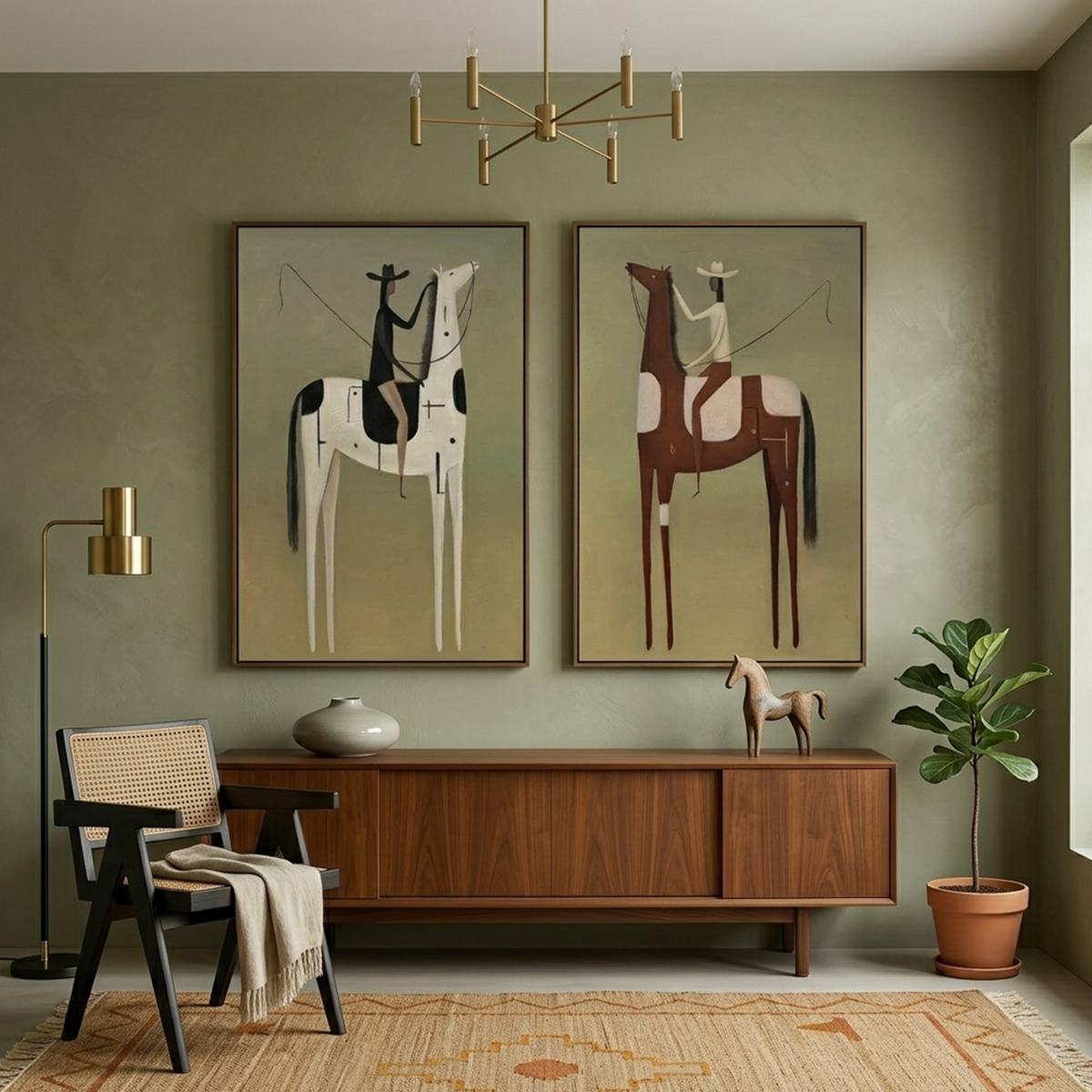 Western Cowboy Wall Art Set of 2 #AC 158