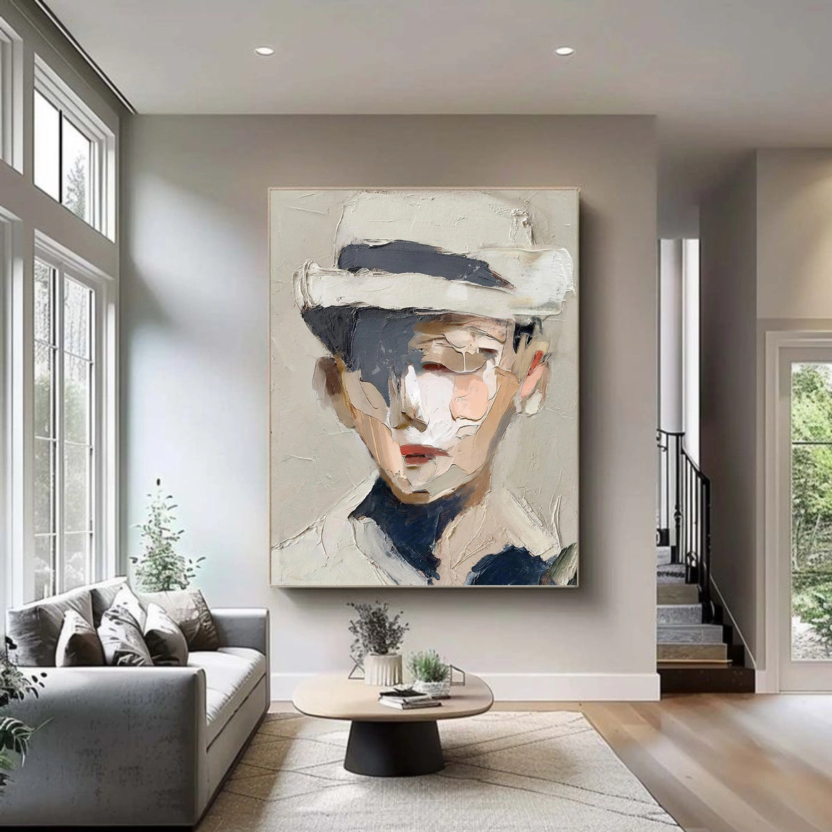 Abstract Portrait Textured Wall Art #LA020
