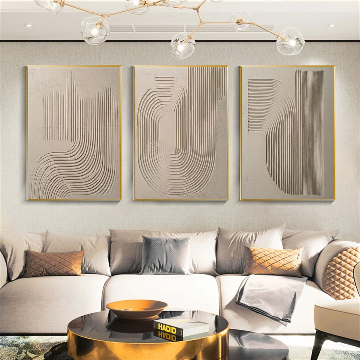 Brown Minimalist Textured Wall Art Set of 3 #MW008
