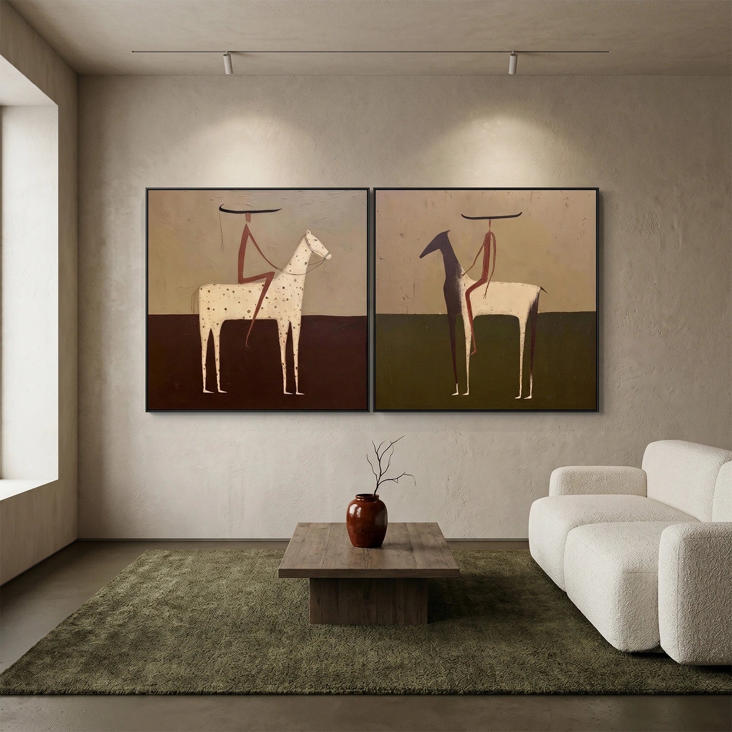 Western Cowboy Wall Art Square Set of 2 #AC073
