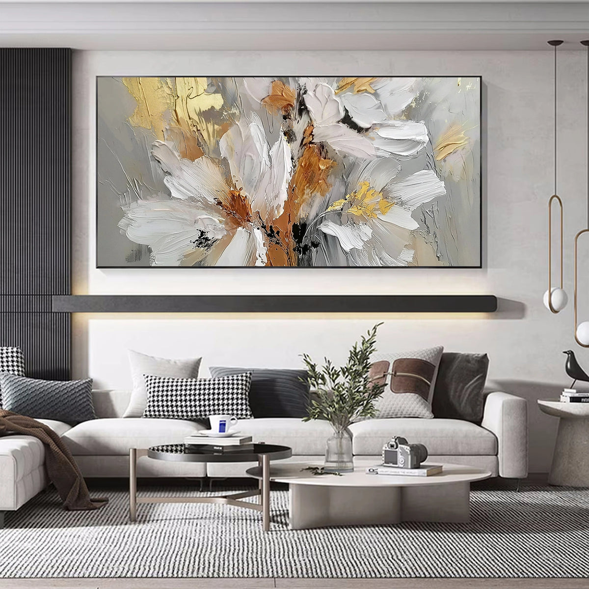 Abstract Flower And Tree Textured Wall Art #FT010