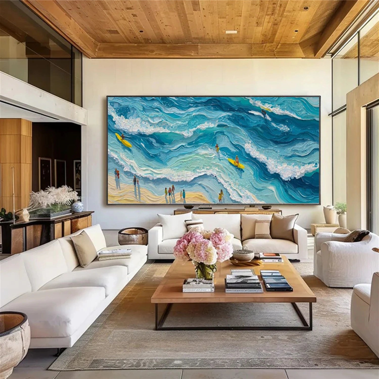 Surfing Sports Textured Wall Art #SC049
