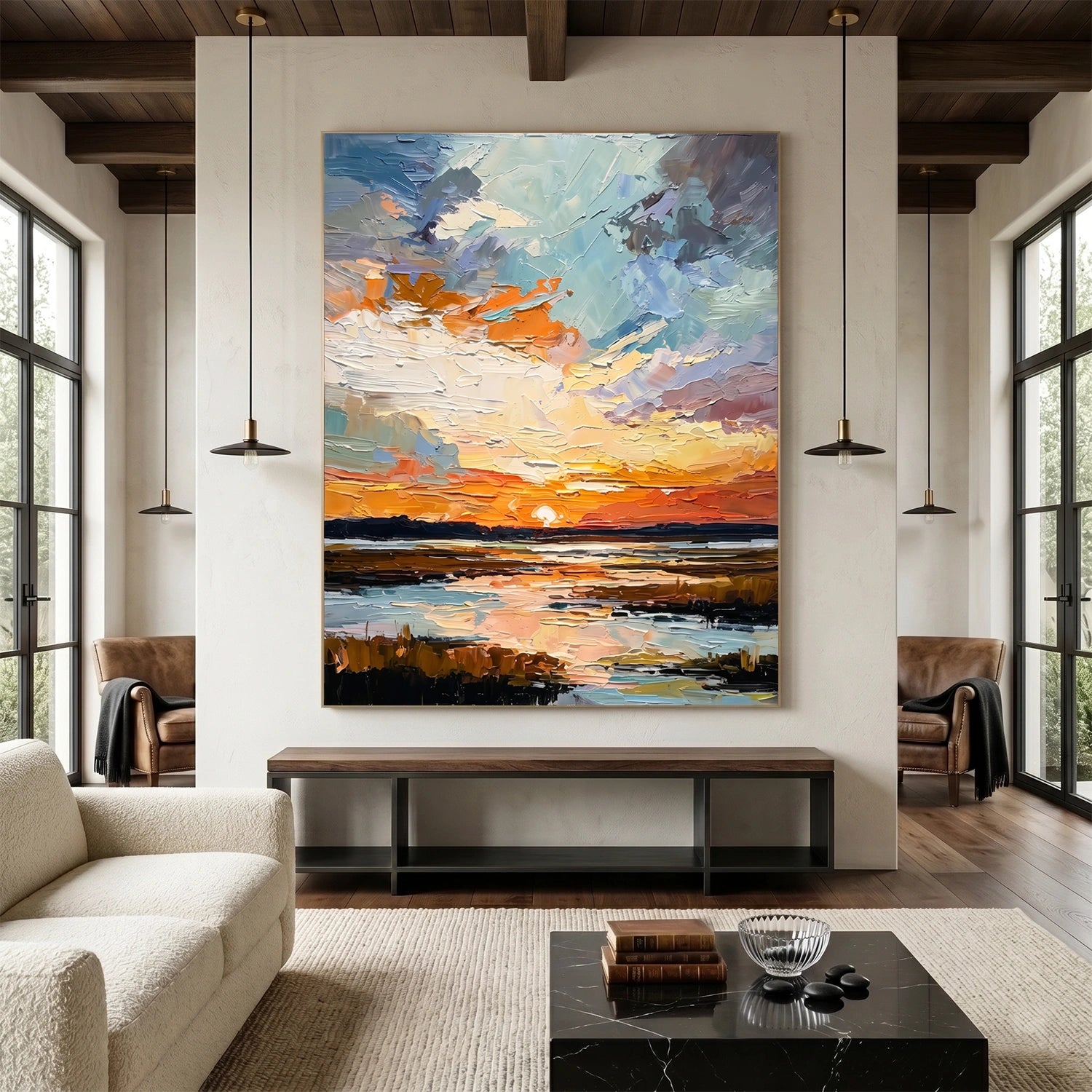 Abstract Ocean And Sky Wall Art #OS120