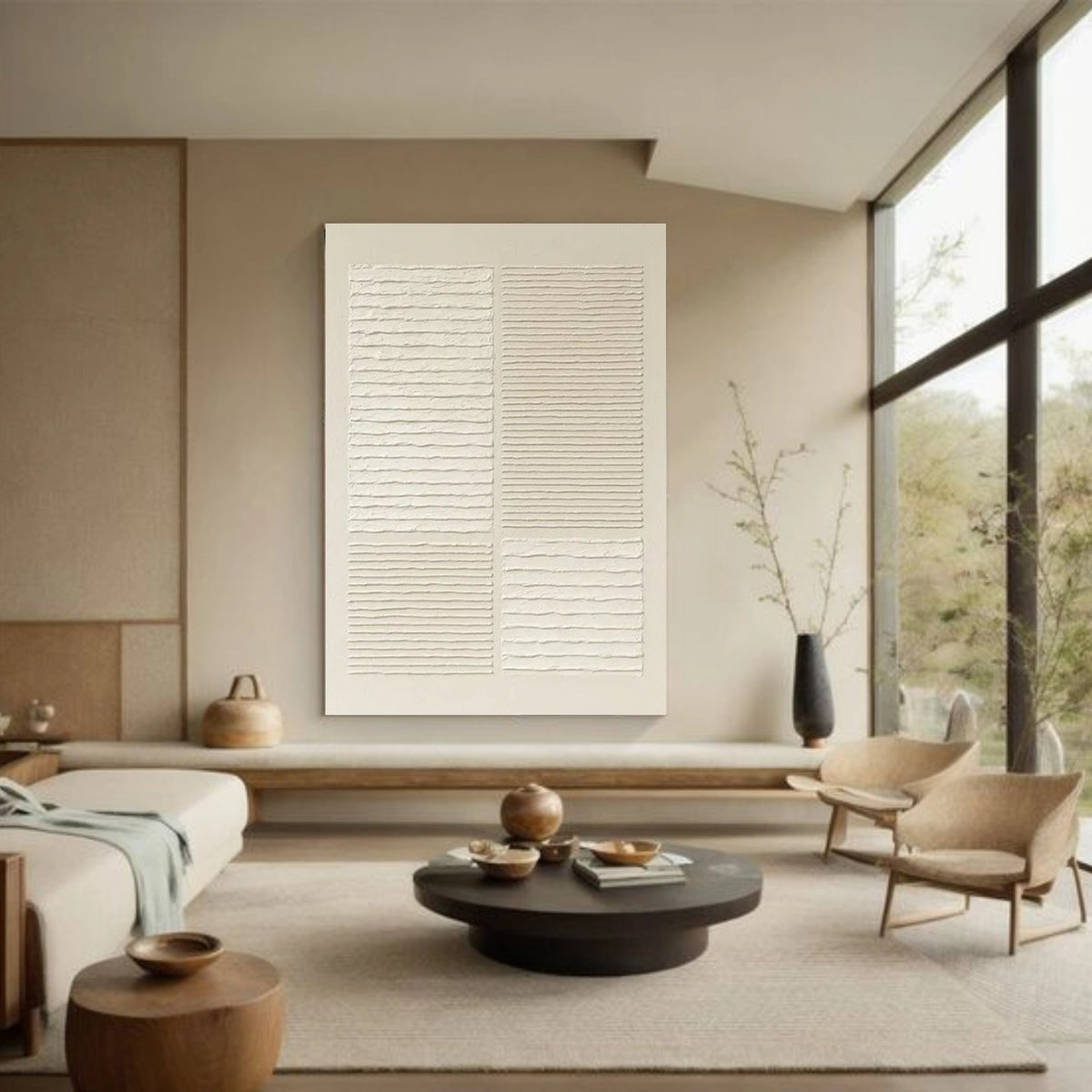 Beige Minimalist Textured Wall Art #MW024