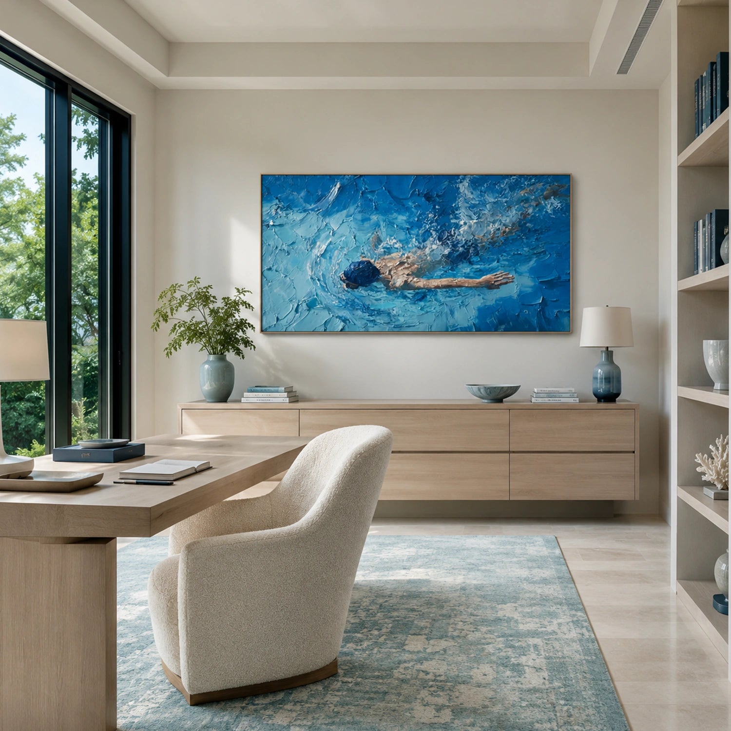 Swimming Sports Textured Wall Art #SC032