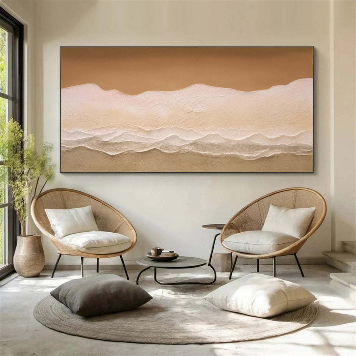 Abstract Ocean And Sky Textured Wall Art #OS054