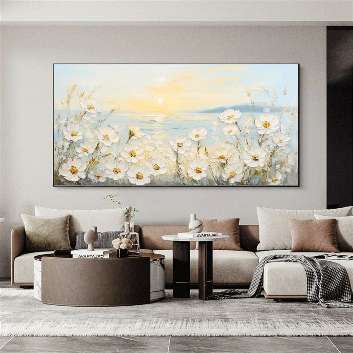 Abstract Flower And Tree Textured Wall Art #FT022