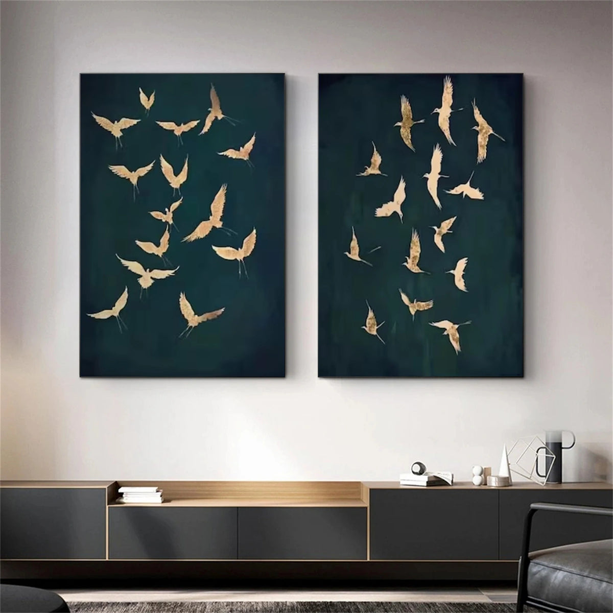 Abstract Animal Bird Wall Art Set of 2 #AN052