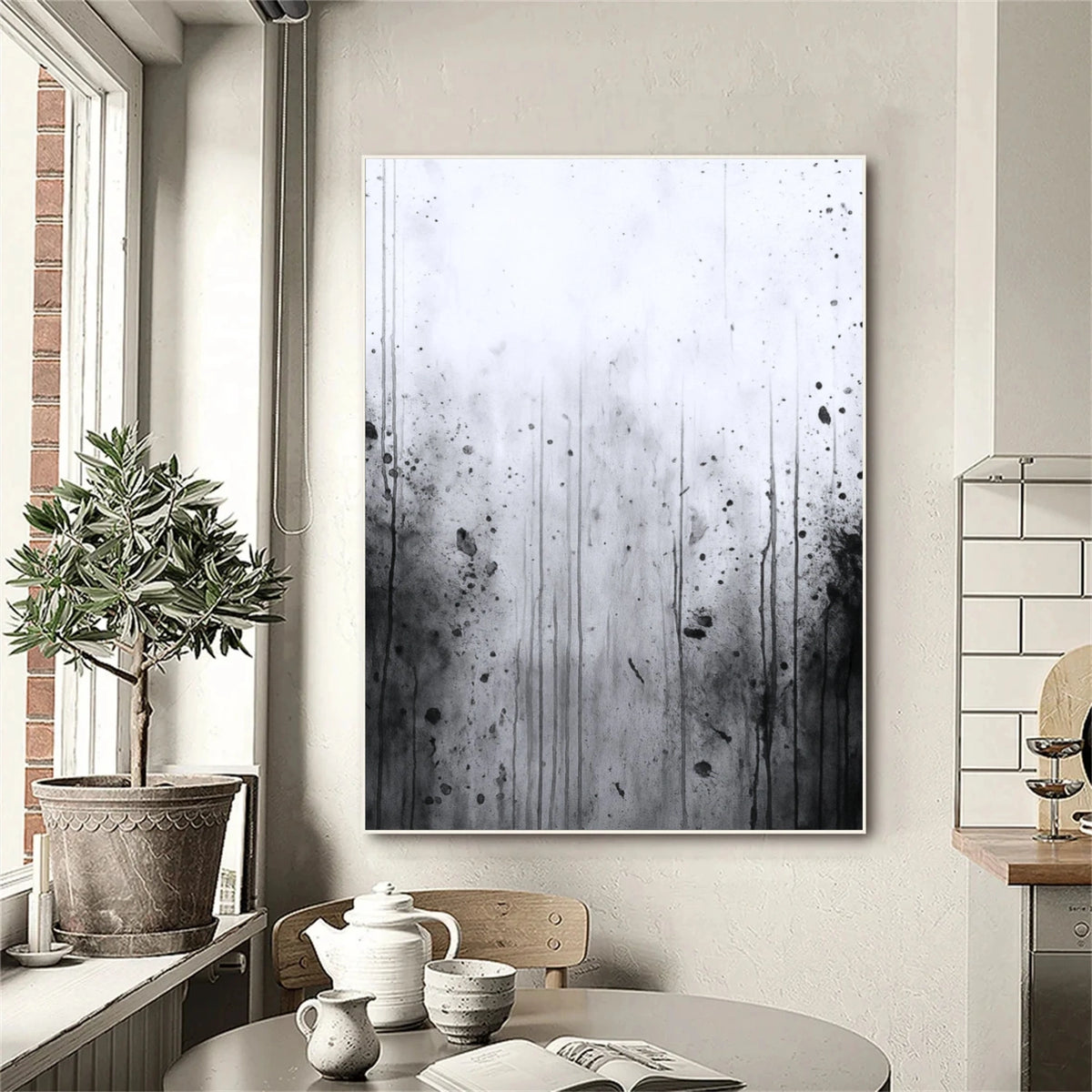 Black and White Abstract Wall Art #AW005