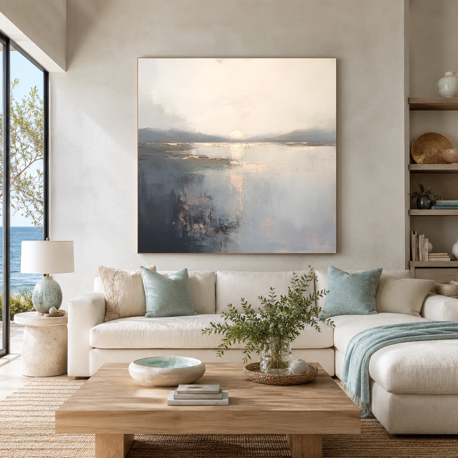 Abstract Ocean And Sky Wall Art #OS084